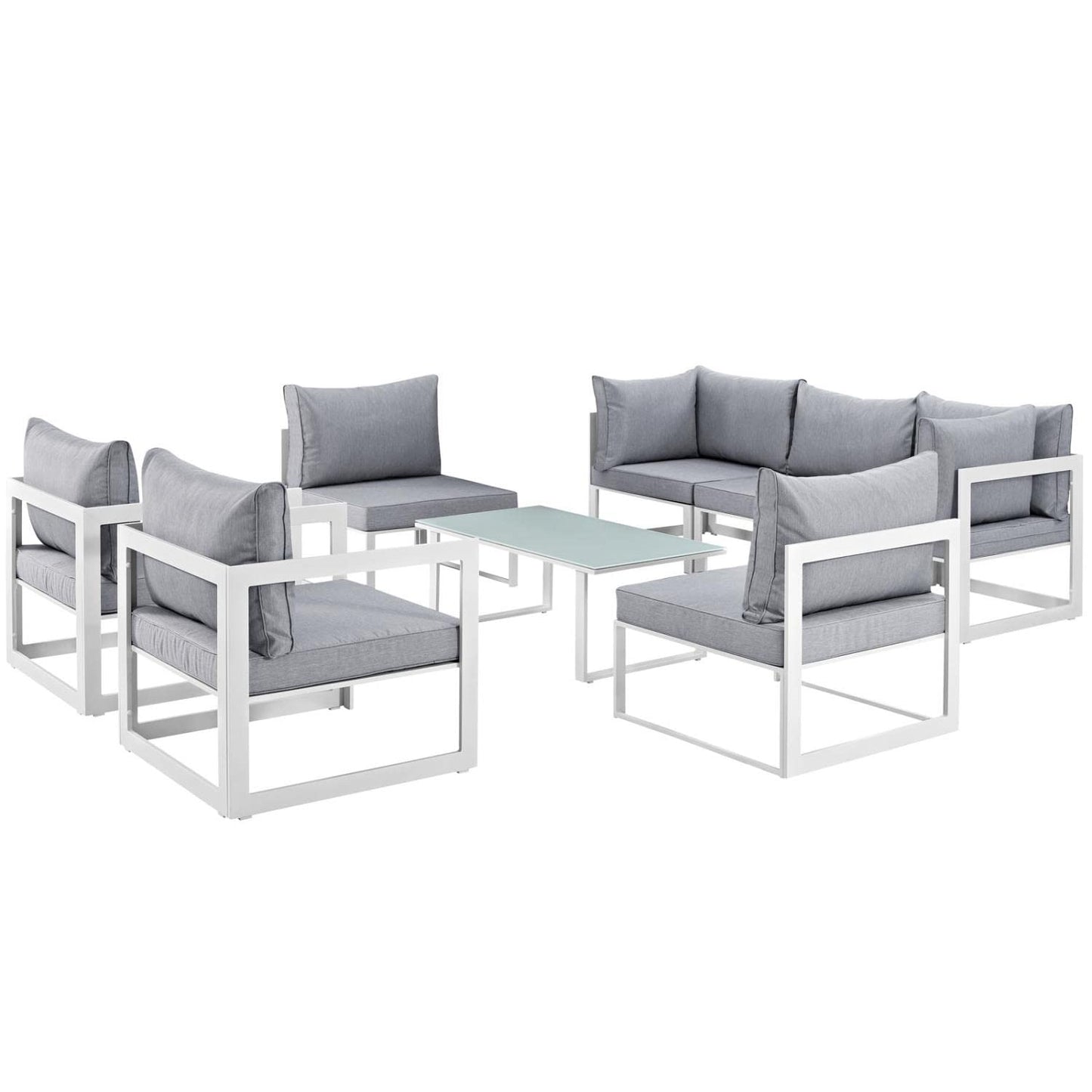 Patio Furniture Sets | Fortuna Outdoor Patio Collection | 9-Piece Sectional Sofa Set | Durable Aluminum Frame | All-Weather Cushions | Coffee Table | Modern Outdoor Lounge Spaces | casafoyer.myshopify.com
