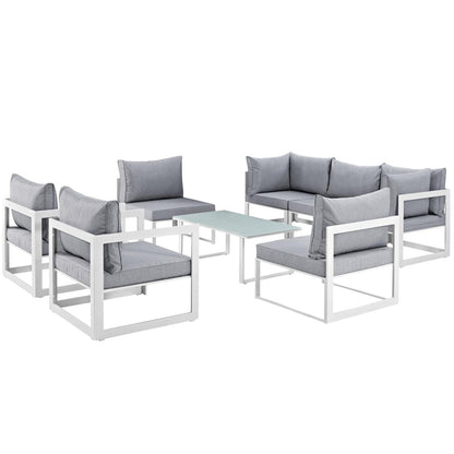Patio Furniture Sets | Fortuna Outdoor Patio Collection | 9-Piece Sectional Sofa Set | Durable Aluminum Frame | All-Weather Cushions | Coffee Table | Modern Outdoor Lounge Spaces | casafoyer.myshopify.com