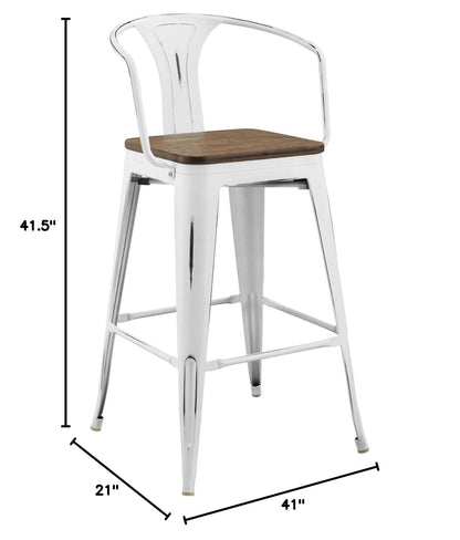 barstools | CasaFoyer Promenade Arm Bamboo & Metal Bar Stool Set | Vintage Steel Finish | Industrial Modern Design | 2 Stools Included | casafoyer.myshopify.com
