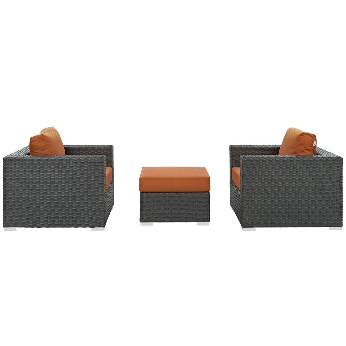 kitchen and dining room sets | CasaFoyer Sojourn Outdoor Patio Furniture Set | Sunbrella Cushions | Rattan Weave | UV Protection | Aluminum Frame | Includes Ottoman & Armchairs | casafoyer.myshopify.com