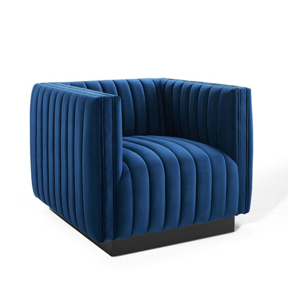 home office desk chairs | CasaFoyer Conjure Channel Tufted Performance Velvet Accent Armchair | Stain-Resistant | Foam Padding | Spring Coil System | Vintage Glamour | Solid Wood | Non-Marking Foot Caps | Matte Black Base | 440 lbs Weight Capacity | casafoyer.myshopify.com