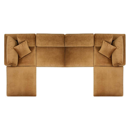sofas | CasaFoyer Commix 6-Piece Sectional Sofa | Luxurious & Inviting | Stain-Resistant Velvet | Solid Wood Construction | Overstuffed Down Feather Cushions | Ample Seating | 331 lbs Weight Capacity | Plastic Foot Glides | casafoyer.myshopify.com