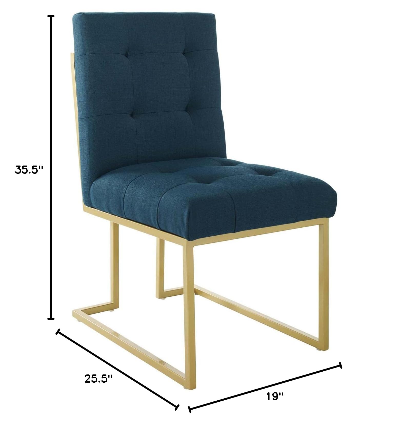 home office desk chairs | CasaFoyer Privy | Gold Stainless Steel Dining Chair | Art Deco Design | Polyester Upholstery | Gold Base | No Assembly | 331 lbs Weight Capacity | casafoyer.myshopify.com