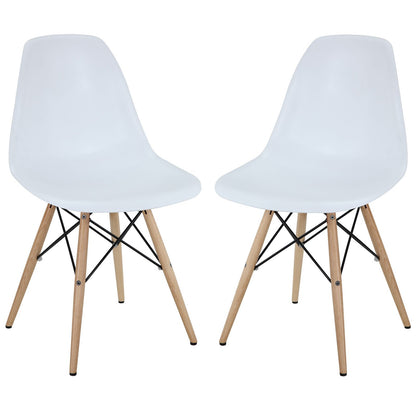 home office desk chairs | CasaFoyer Durable Molded Plastic Chairs | Flexible & Comfortable | Variety of Base Options | Ideal for Indoor/Outdoor Use | Enhance Home Decor | Set of 2 Wood Pyramid Side Chairs | casafoyer.myshopify.com