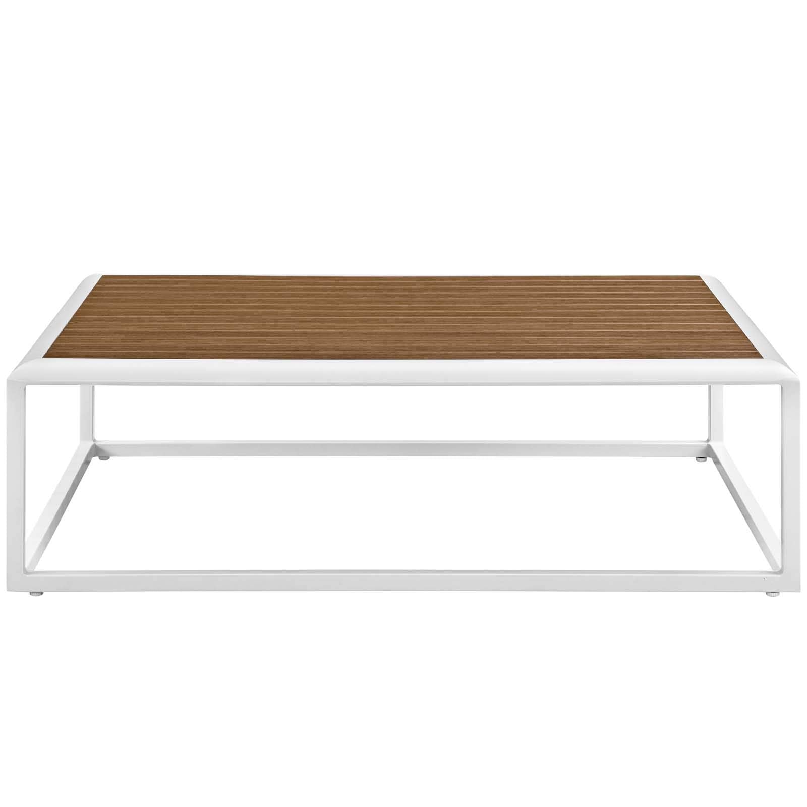 coffee tables | Ergode Stance Outdoor Collection | Modern Aluminum Coffee Table - White Natural | Versatile & Durable Design | Perfect for Outdoor Gatherings | casafoyer.myshopify.com