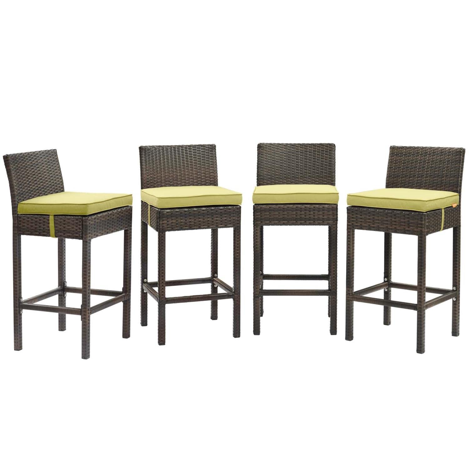 home office desk chairs | CasaFoyer Conduit Outdoor Patio Bar Stool Set | Stylish & Durable Wicker Rattan | 4 Stools with Cushions | Ideal for Outdoor Dining & Entertaining | casafoyer.myshopify.com