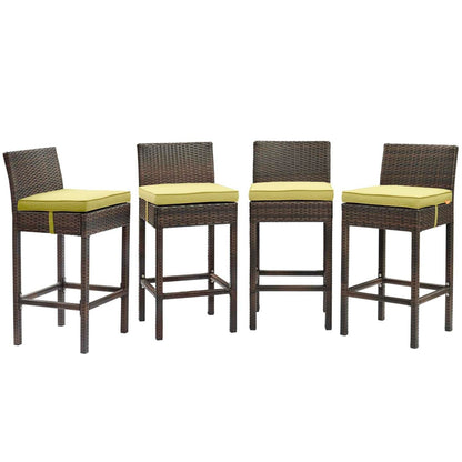 home office desk chairs | CasaFoyer Conduit Outdoor Patio Bar Stool Set | Stylish & Durable Wicker Rattan | 4 Stools with Cushions | Ideal for Outdoor Dining & Entertaining | casafoyer.myshopify.com