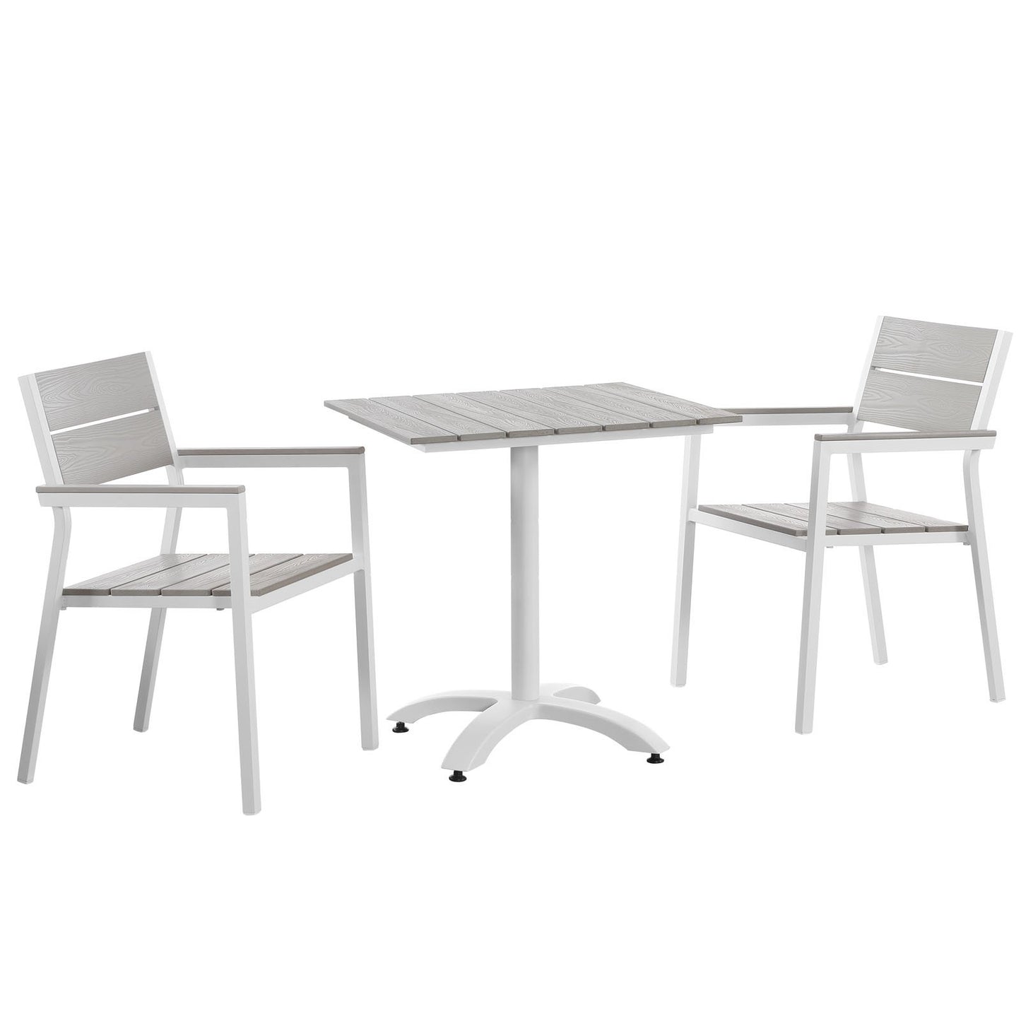 kitchen and dining room sets | CasaFoyer Maine Outdoor Patio Dining Furniture Collection | Synthetic Wood Grain Plank Boards | Powder-Coated Aluminum Frame | Contemporary Design | Includes 28 Dining Table & 2 Armchairs | Ideal for Outdoor Dining & Lounge Areas | casafoyer.myshopify.com