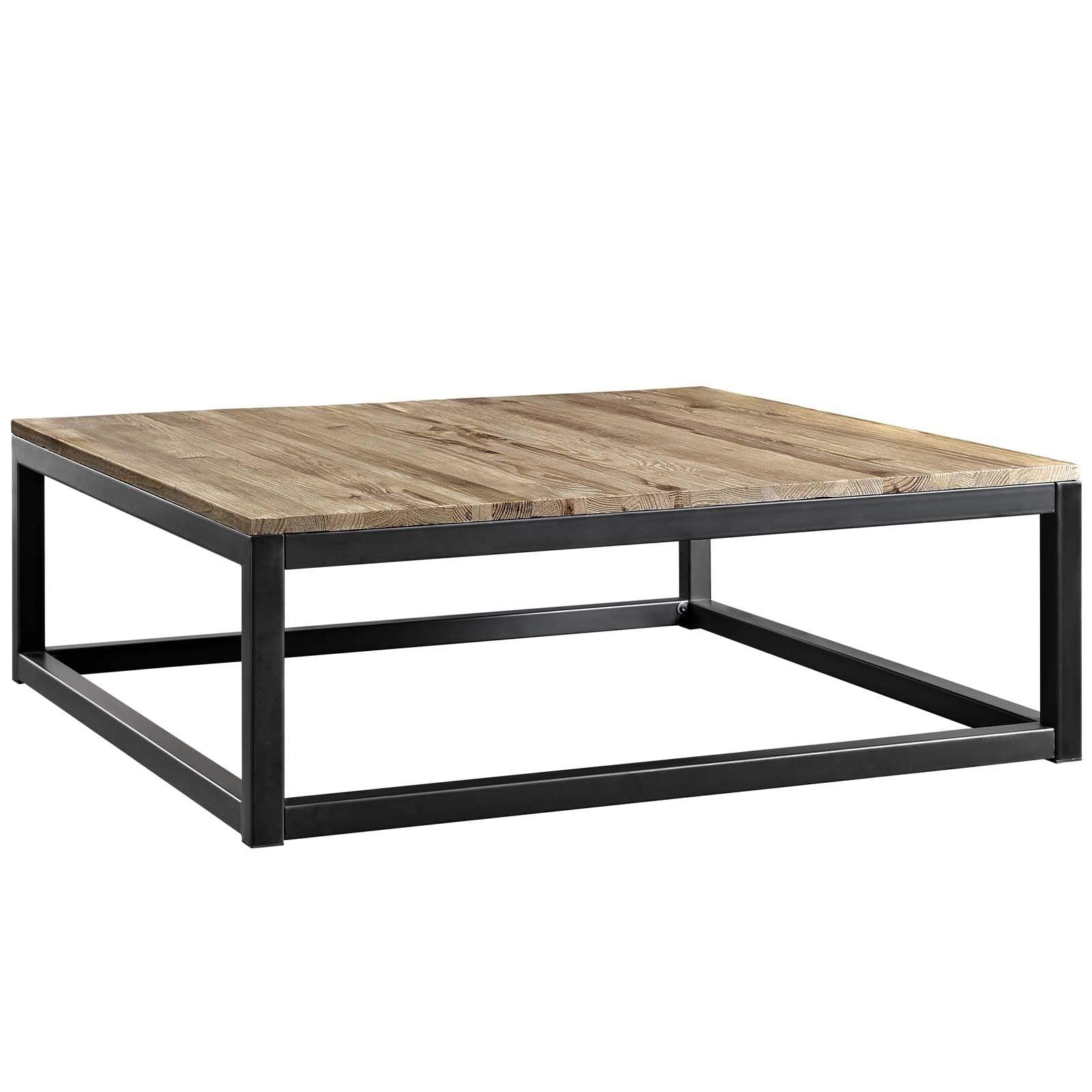 coffee tables | Ergode Attune Coffee Table | Solid Pine Wood Top | Black Iron Frame | Modern Farmhouse, Industrial Modern, Contemporary Decor | Durable Construction | casafoyer.myshopify.com