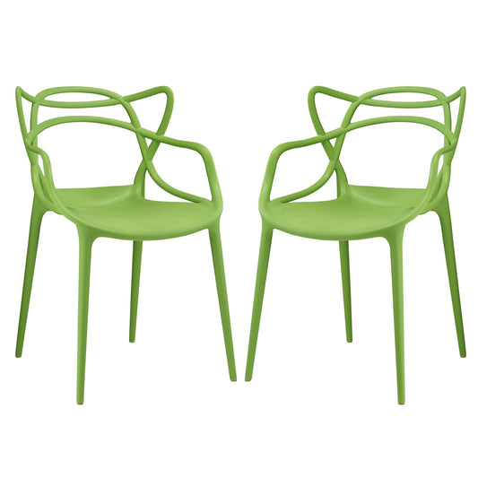 home office desk chairs | CasaFoyer Entangled Dining Chair Set of 2 | Captivating Design | Molded Plastic | Foot Caps | Fully Assembled | Wipe-Clean Surface | Green | casafoyer.myshopify.com