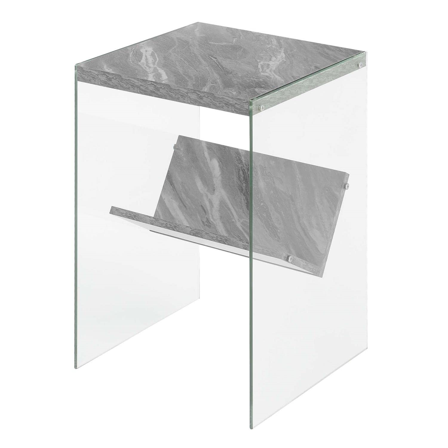 TABLE | Ergode SoHo End Table with Shelf | Sleek & Stylish Design | Tempered Glass Sides | Sturdy Surface Top | Ideal for Remotes & Reading Material | casafoyer.myshopify.com