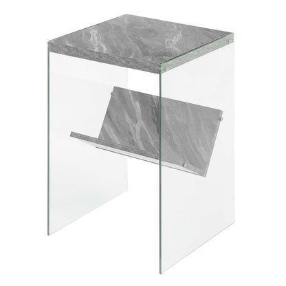 TABLE | Ergode SoHo End Table with Shelf | Sleek & Stylish Design | Tempered Glass Sides | Sturdy Surface Top | Ideal for Remotes & Reading Material | casafoyer.myshopify.com