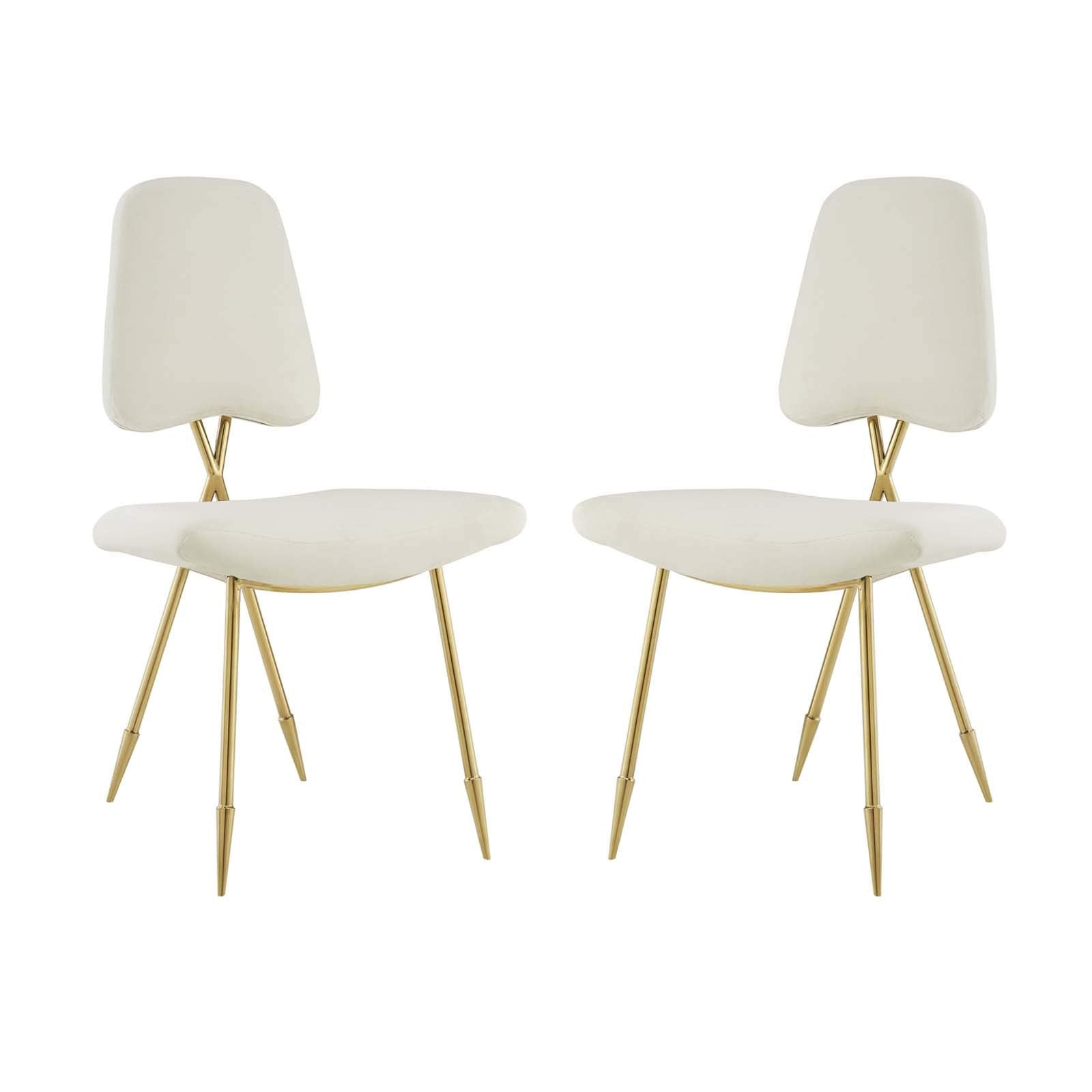 childrens table and chair sets | CasaFoyer Ponder Dining Side Chair Set of 2 | Velvet Upholstered | Gold Stainless Steel Frame | Mid-Century Legs | Comfortable & Elegant for Modern Decor | casafoyer.myshopify.com