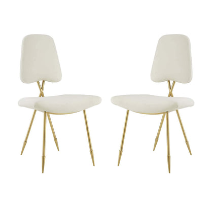 childrens table and chair sets | CasaFoyer Ponder Dining Side Chair Set of 2 | Velvet Upholstered | Gold Stainless Steel Frame | Mid-Century Legs | Comfortable & Elegant for Modern Decor | casafoyer.myshopify.com