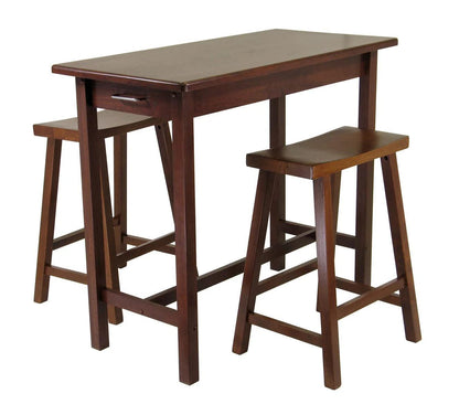 childrens table and chair sets | CasaFoyer Sally 3-Piece Kitchen Island Table Set | 2 Drawers | Saddle Seat Stools | Space-saving & Stylish | 39.37 x 19.69 x 33.27 | 35.27 lbs. | casafoyer.myshopify.com