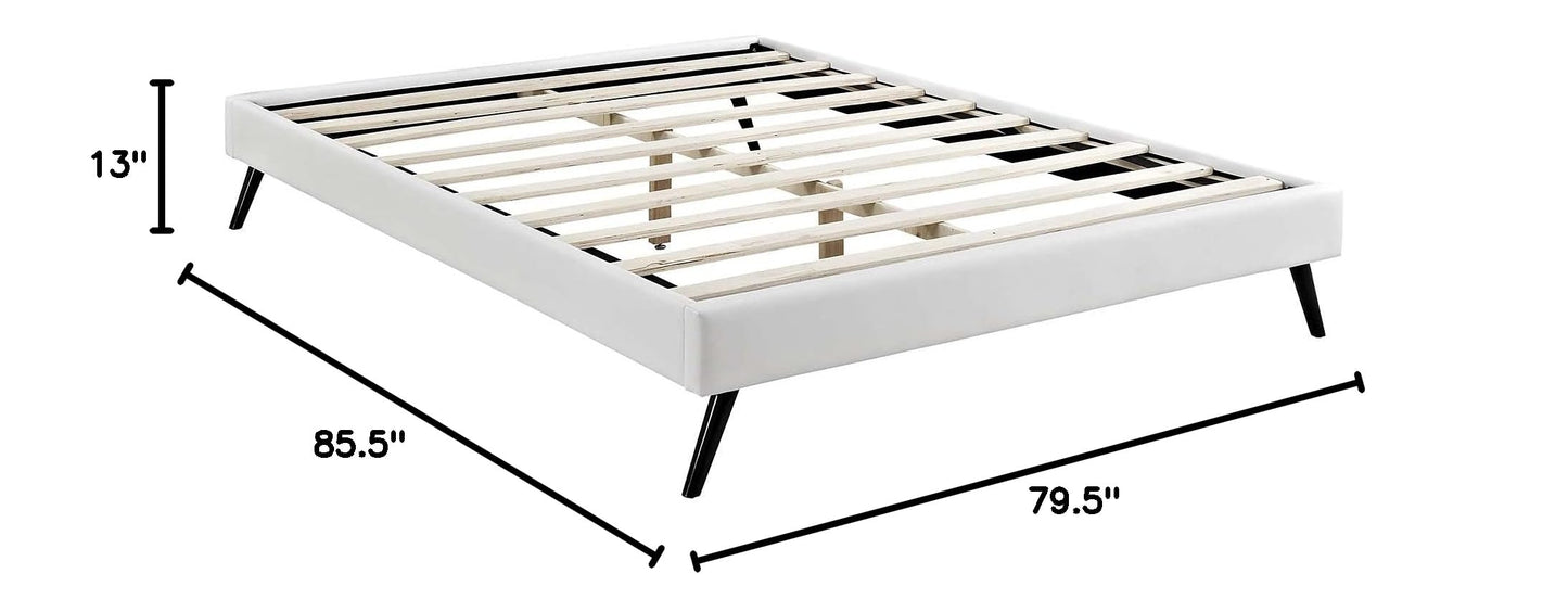 Bed | CasaFoyer Loryn Platform Bed | Solid Wood Frame | Vinyl Upholstery | Slat Support System | No Box Spring Needed | Memory Foam Compatible | Stylish Headboard Options | Ideal for Modern Bedrooms | casafoyer.myshopify.com