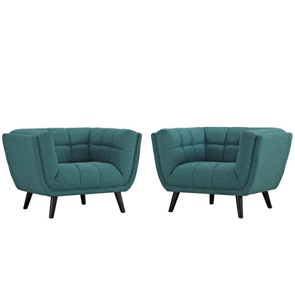 kitchen and dining room sets | CasaFoyer Bestow Collection | Wide Profile Armchair Set | Polyester Fabric Upholstery | Button Tufting | Black Wood Legs | Ideal for Mid-Century, Modern Farmhouse, Contemporary Decors | casafoyer.myshopify.com