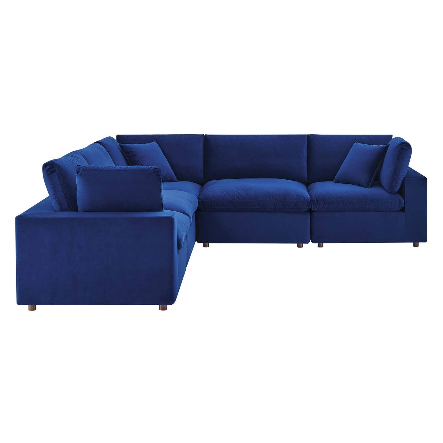 kitchen and dining room sets | CasaFoyer Commix Sectional Sofa | Luxurious & Inviting | Stain-Resistant Velvet | Solid Wood Construction | Ultimate Comfort | 5-Piece Set | Navy | casafoyer.myshopify.com