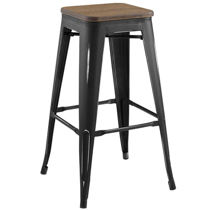 barstools | CasaFoyer Promenade Bamboo & Metal Bar Stool Set | Vintage Industrial Style | Enhance Interior Design | Set of 2 | casafoyer.myshopify.com