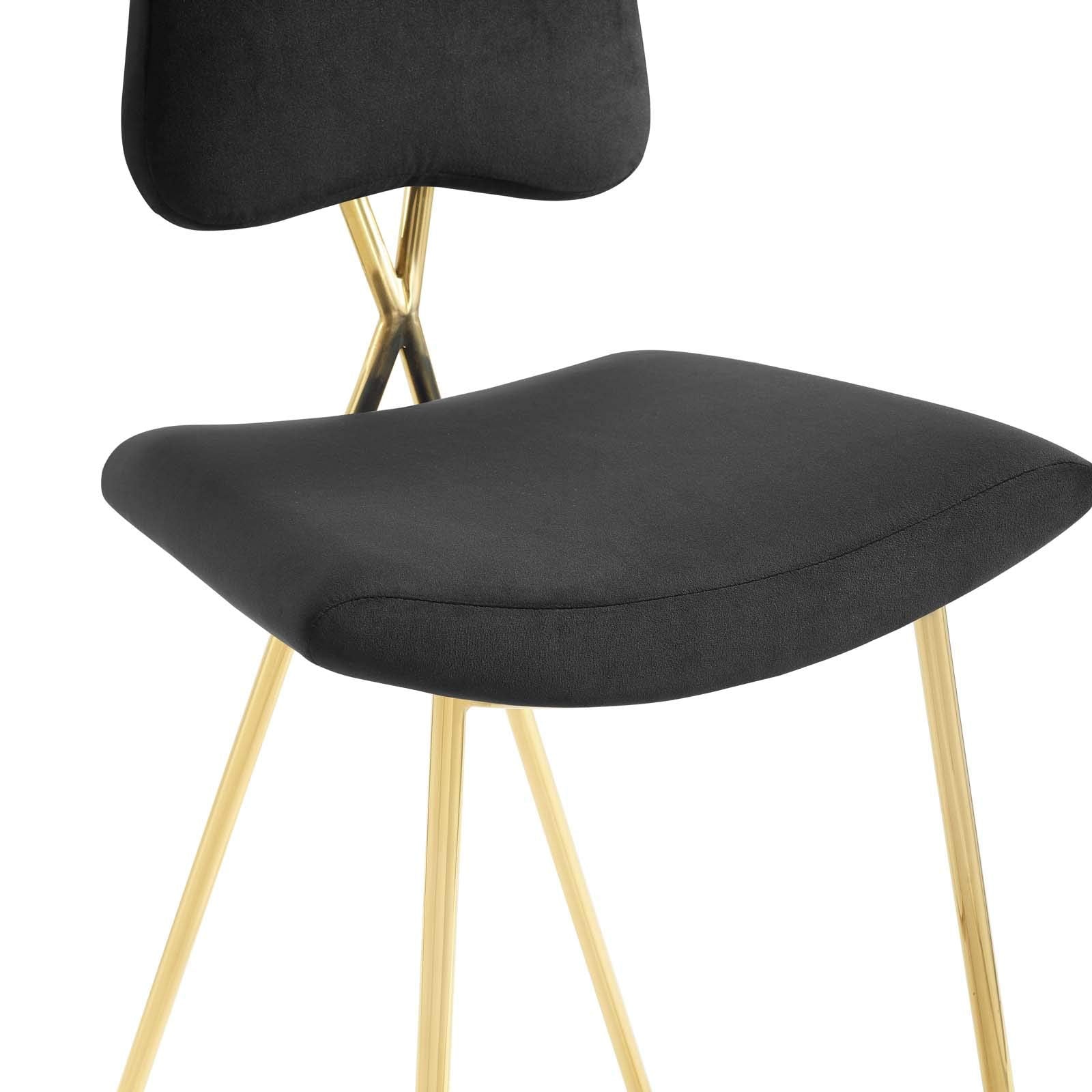 barstools | CasaFoyer Ponder Upholstered Performance Velvet Dining Room Counter Stool | Comfortable, Stylish, and Practical | Stain-Resistant Velvet Upholstery | Gold Stainless Steel Base | Set of 1 | casafoyer.myshopify.com