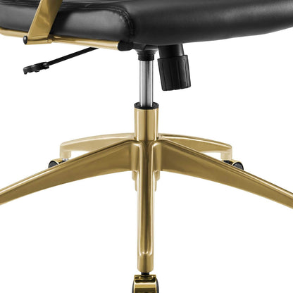 home office desk chairs | CasaFoyer Jive Executive Midback Office Chair | Ultimate Comfort | Ergonomic Lumbar Support | Modern Design | Gold Stainless Steel Base | casafoyer.myshopify.com