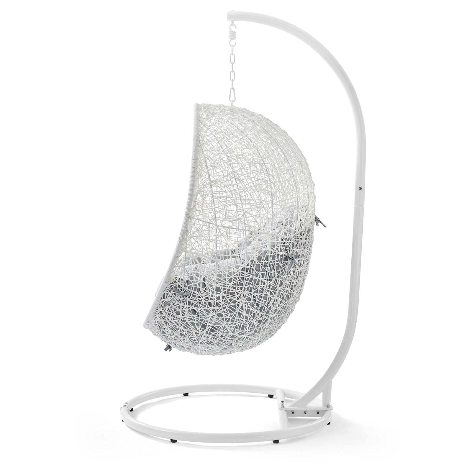 porch swings | Ergode Hide Swing Chair | All-Weather Sunbrella Cushion | Indoor/Outdoor Patio, Porch, Backyard, Poolside Decor | UV Resistant | White Gray | casafoyer.myshopify.com