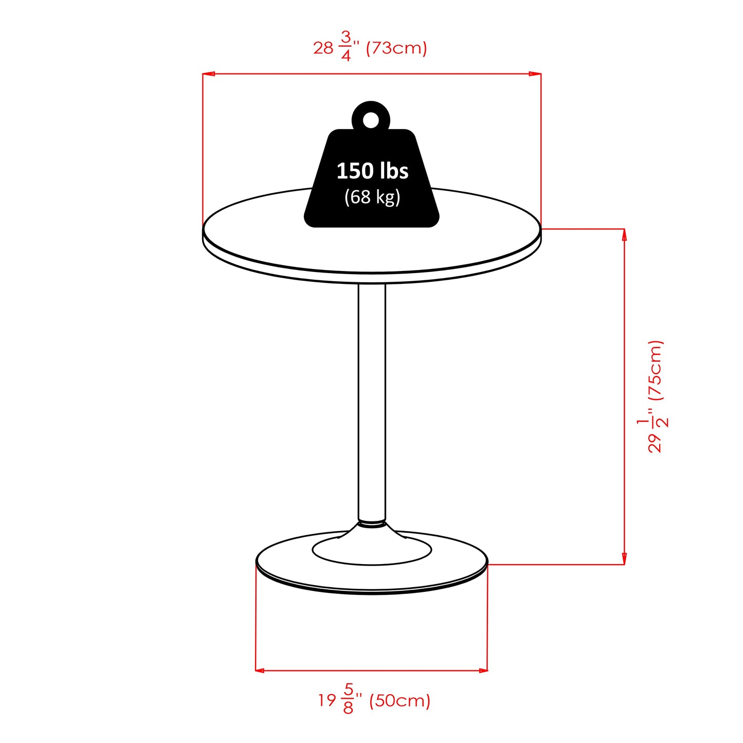 TABLE | CasaFoyer  Wood Spectrum Dining Table | Modern Style | Compact & Elegant | 28.7 Diameter | Sturdy Black Wood Top | Chrome-Plated Steel Base | 29.5 Height | 50lbs Weight Capacity | Easy Assembly | 60-Day Replacement | casafoyer.myshopify.com