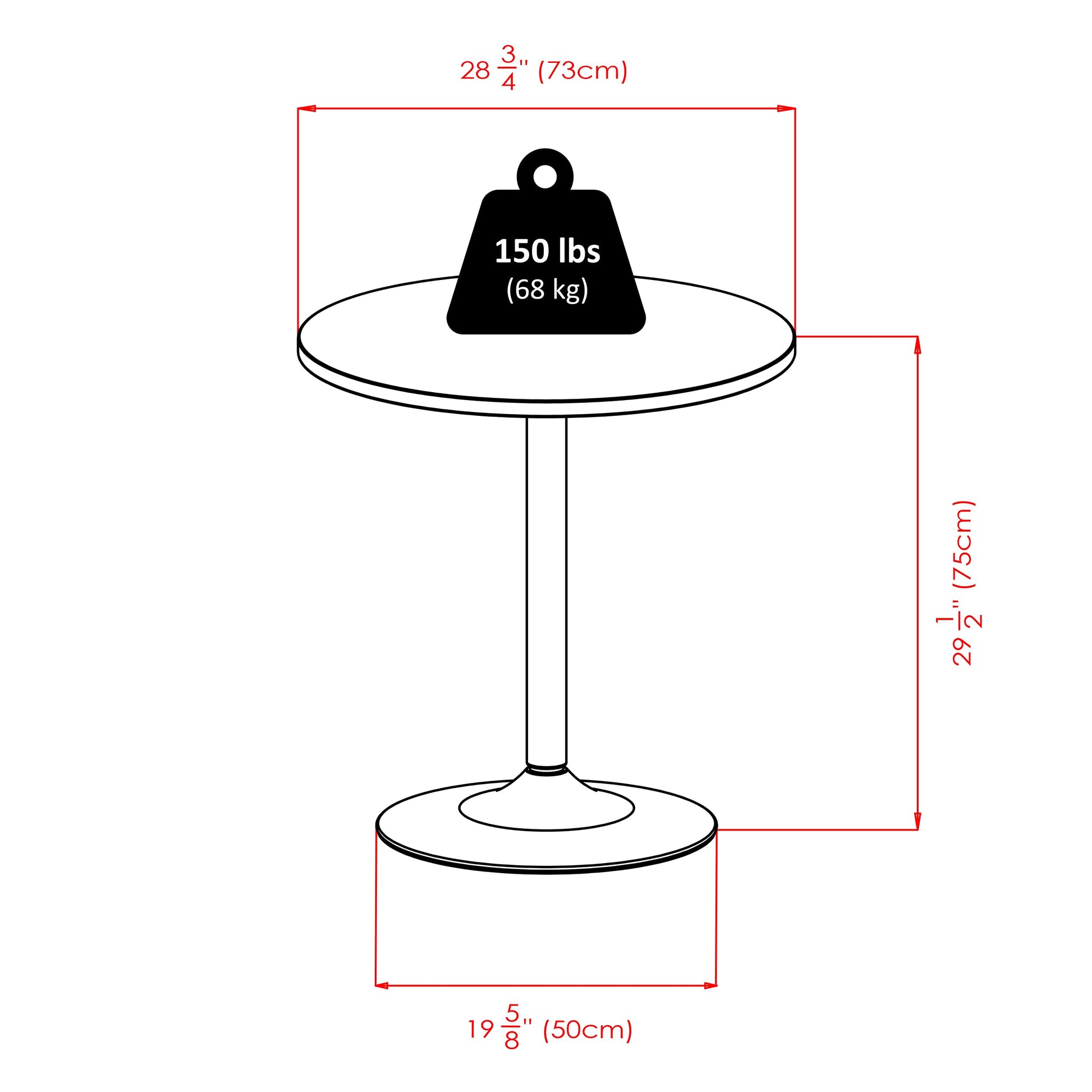 TABLE | CasaFoyer  Wood Spectrum Dining Table | Modern Style | Compact & Elegant | 28.7 Diameter | Sturdy Black Wood Top | Chrome-Plated Steel Base | 29.5 Height | 50lbs Weight Capacity | Easy Assembly | 60-Day Replacement | casafoyer.myshopify.com