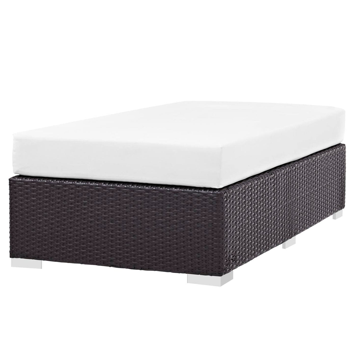ottomans | CasaFoyer Convene Outdoor Sectional | Durable Rattan Ottoman | All-Weather Cushions | Versatile & Stylish | Espresso White | casafoyer.myshopify.com