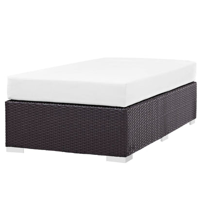 ottomans | CasaFoyer Convene Outdoor Sectional | Durable Rattan Ottoman | All-Weather Cushions | Versatile & Stylish | Espresso White | casafoyer.myshopify.com
