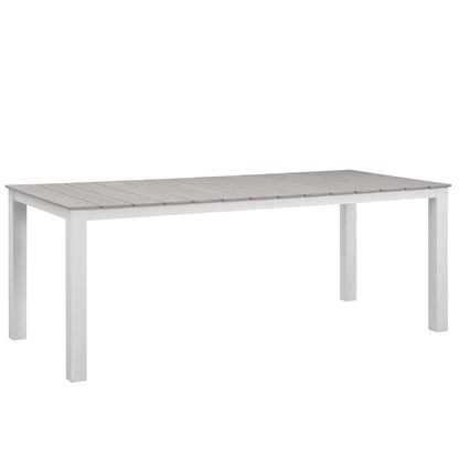 Dining Table | Maine Outdoor Collection 80 Dining Table | Synthetic Wood Grain Plank Boards | Powder-Coated Aluminum Frame | Ideal for Outdoor Dining | casafoyer.myshopify.com