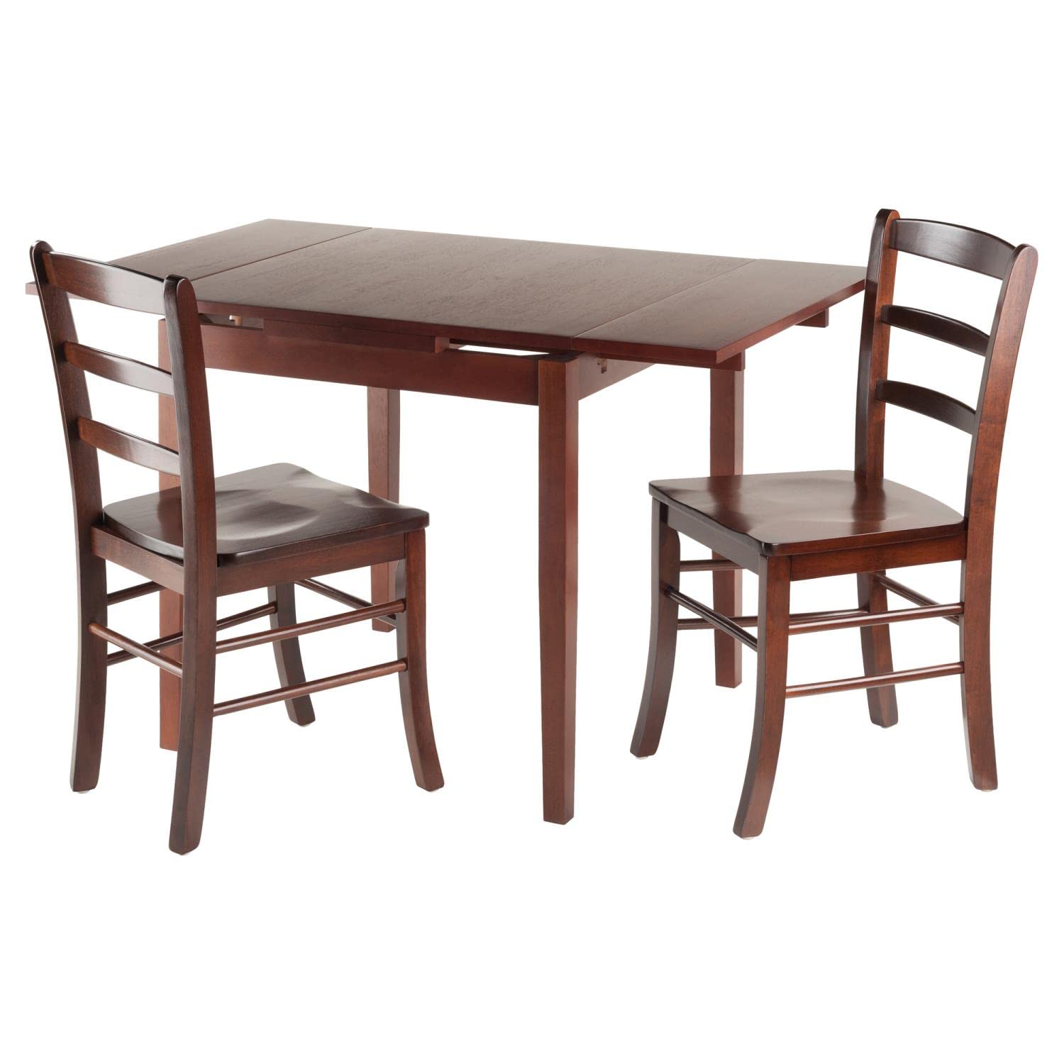 childrens table and chair sets | CasaFoyer Pulman Extension Table Set | 2 Benjamin Ladder Back Chairs | Solid Wood | Walnut Finish | Versatile & Durable | Ideal for Dining & Games | Compact Design | Easy Assembly | 48W x 29.9D x 29.2H | casafoyer.myshopify.com