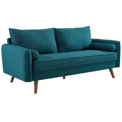 sofas | CasaFoyer Revive Sofa | Cozy Upholstered Fabric | Stylish Design | Bolster Pillows | Splayed Wood Legs | Transform Your Living Space | casafoyer.myshopify.com