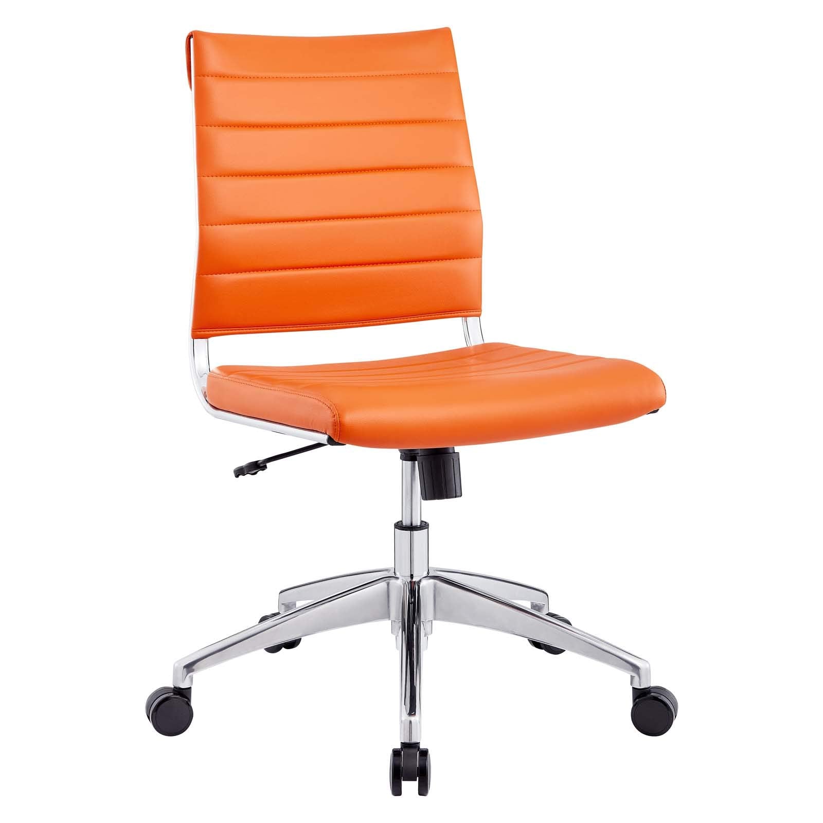 home office desk chairs | CasaFoyer Jive Mid Back Office Chair | Stylish & Functional | Armless Design | Orange | casafoyer.myshopify.com