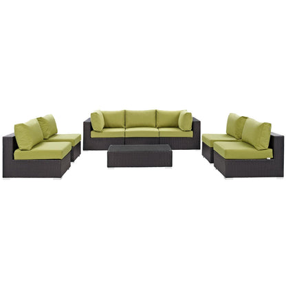 kitchen and dining room sets | CasaFoyer Convene Outdoor Sectional Set | Durable Rattan Weave | Weather-Resistant Cushions | 8-Piece Patio Furniture | casafoyer.myshopify.com