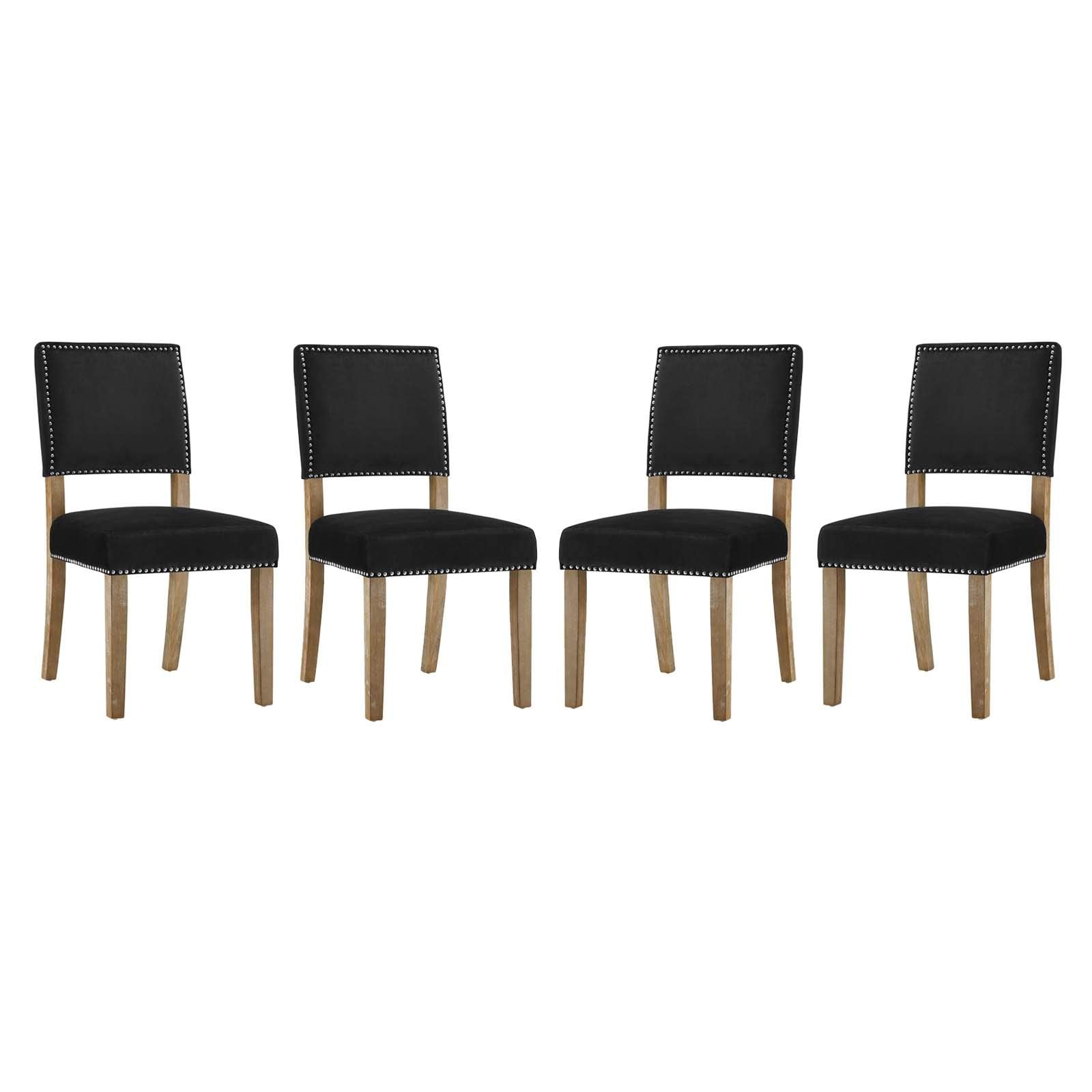 home office desk chairs | CasaFoyer Oblige Dining Side Chair Set of 4 | Velvet Upholstery | Nailhead Trim | Padded Cushion | Modern Farmhouse | casafoyer.myshopify.com