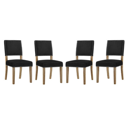 home office desk chairs | CasaFoyer Oblige Dining Side Chair Set of 4 | Velvet Upholstery | Nailhead Trim | Padded Cushion | Modern Farmhouse | casafoyer.myshopify.com