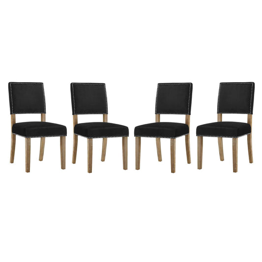 home office desk chairs | CasaFoyer Oblige Dining Side Chair Set of 4 | Velvet Upholstery | Nailhead Trim | Padded Cushion | Modern Farmhouse | casafoyer.myshopify.com