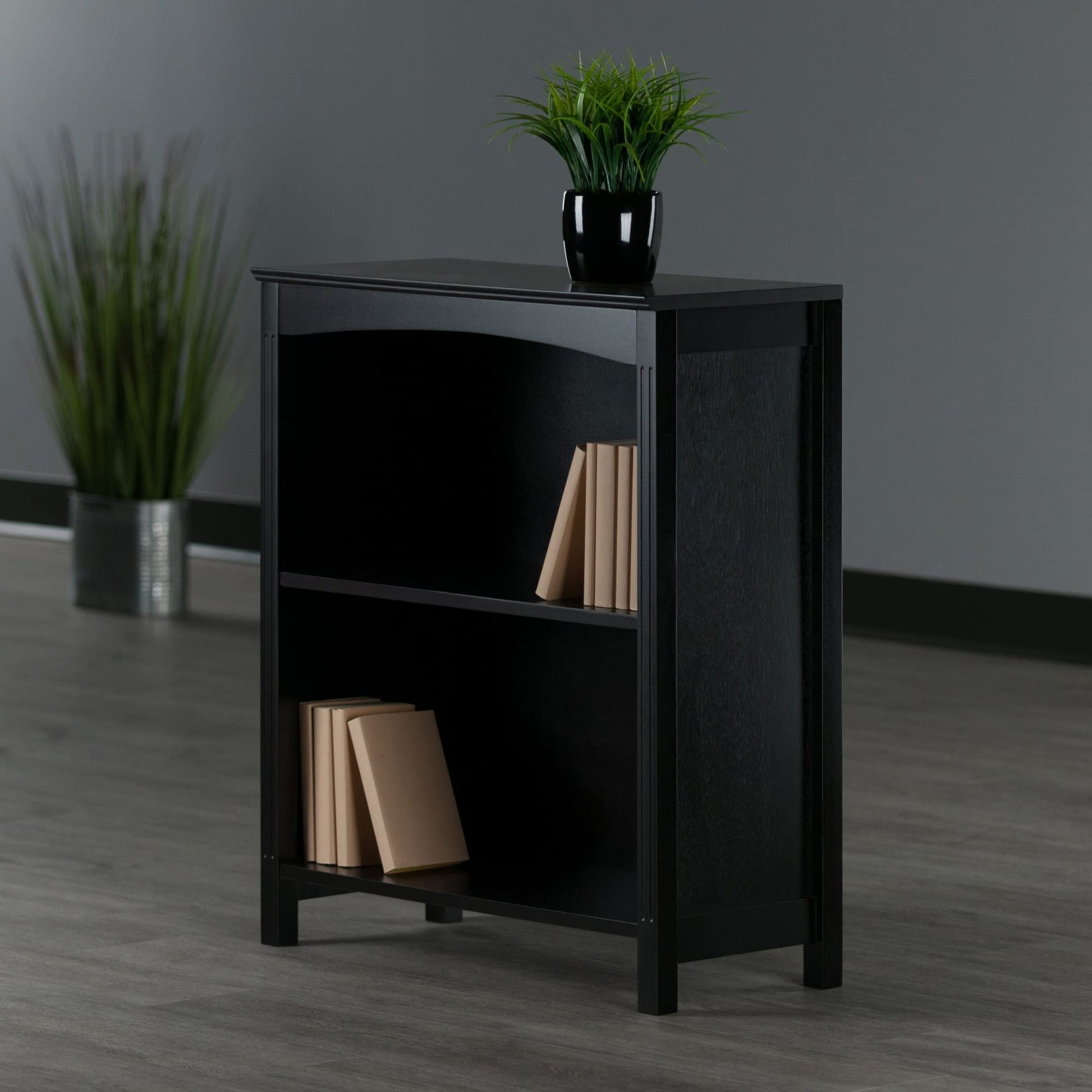 bookcases | Ergode Terrace Storage Shelf/Bookcase Collection | 3-Tier Organizer with 2 Small Baskets | Dark Espresso Finish | 26W x 11.8D x 30H | casafoyer.myshopify.com