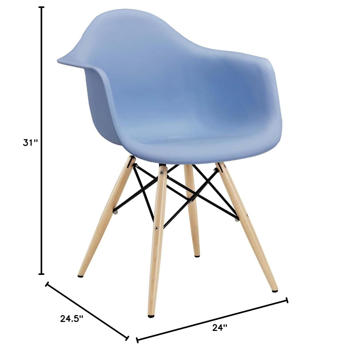 Sofa & chair Sets | Wood Pyramid Armchair | Molded Plastic Seat | Sturdy Solid Wood Base | Comfortable & Versatile | Enhance Room Aesthetics | 1 Chair | casafoyer.myshopify.com