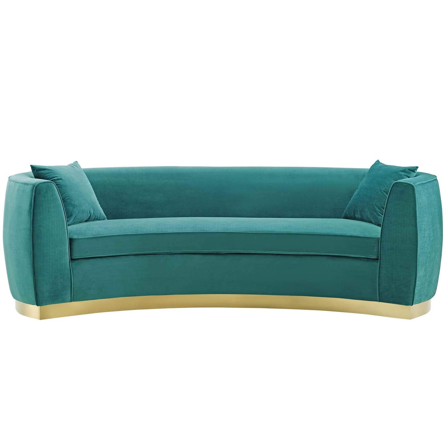 sofas | CasaFoyer Resolute Curved Sofa | Vintage-Style | Stain-Resistant Velvet | Gold Base | Supreme Comfort | 900 lbs Capacity | casafoyer.myshopify.com