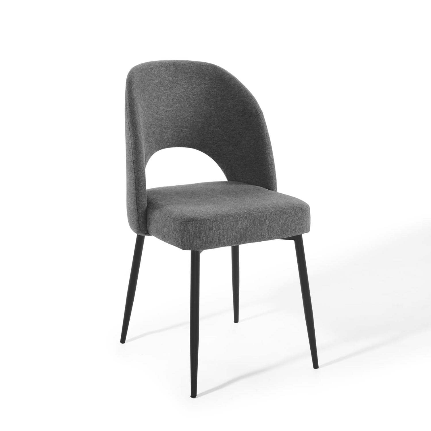 Dining Table | Rouse Upholstered Fabric Dining Side Chair | Set of 2 | Stylish & Comfortable | Densely Padded Foam | Soft Fabric Upholstery | Durable Bentwood | Matte Black Stainless Steel Legs | Weight Capacity 331 lbs | casafoyer.myshopify.com