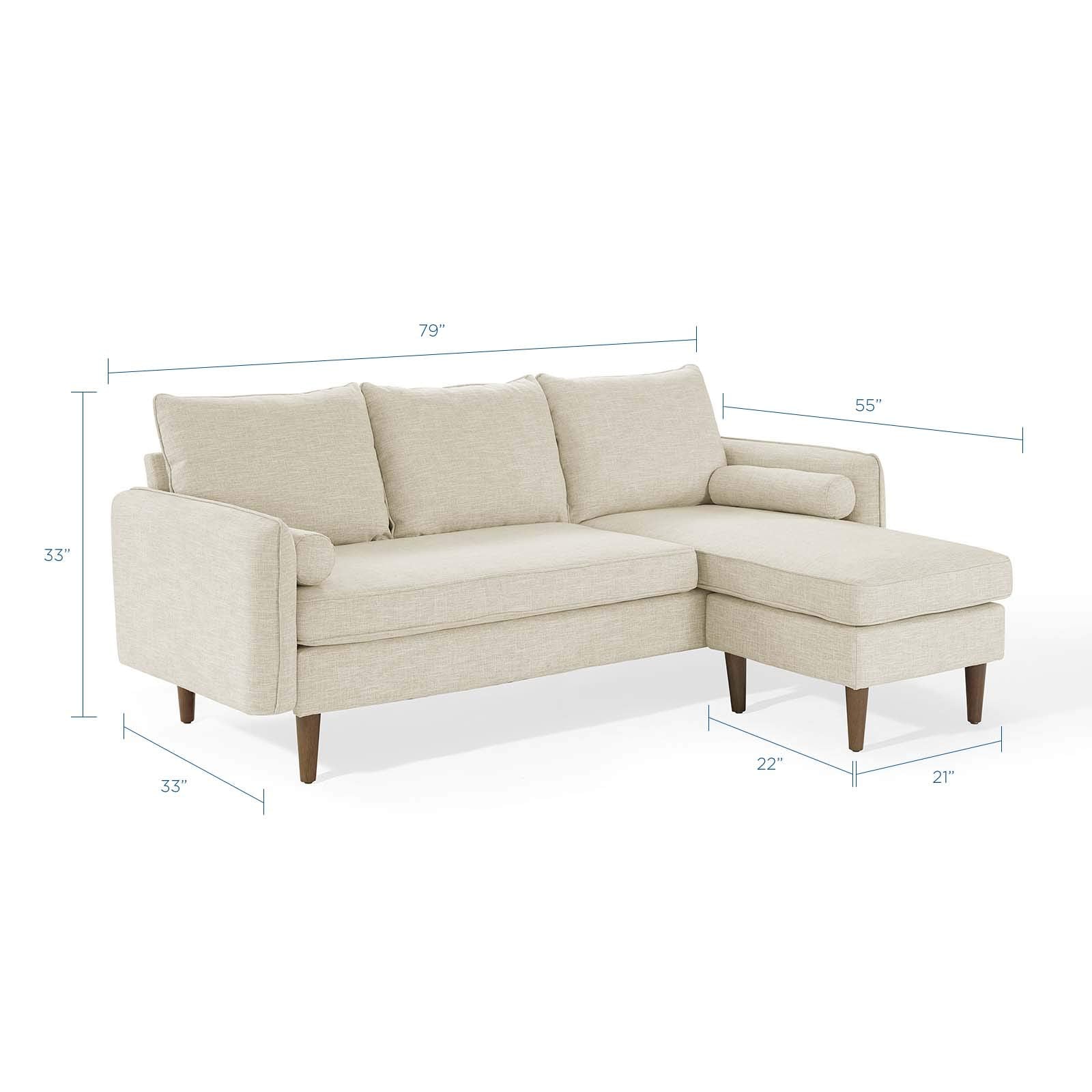 sofas | CasaFoyer Revive Upholstered Fabric Sectional Sofa | Beige | Right or Left Facing | Comfortable Profile | Bolster Pillows | Luxurious Seating | Dense Foam Padding | Pocket Coil Spring System | Built-in Ottoman | 900 lbs Weight Capacity | casafoyer.myshopify.com