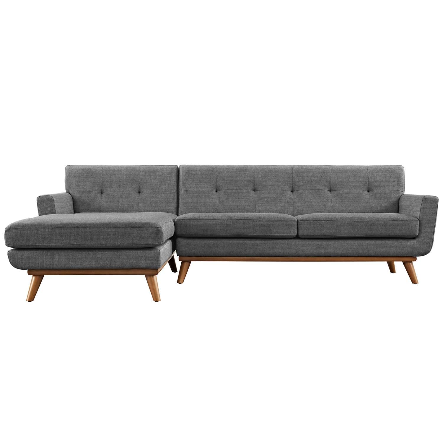 sofas | CasaFoyer Engage Living Room Set | Gently Curved Design | Dual Cushions | Upholstered Material | Visually Appealing Buttons | Solid Base | Left-Arm Chaise & Right-Arm Loveseat | casafoyer.myshopify.com