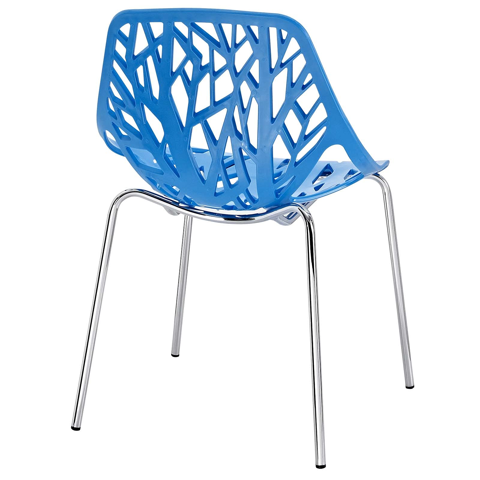 home office desk chairs | CasaFoyer Captivating Stencil Dining Chair Set of 4 | Enigmatic Forests & Nostalgic Melodies | Blue | casafoyer.myshopify.com