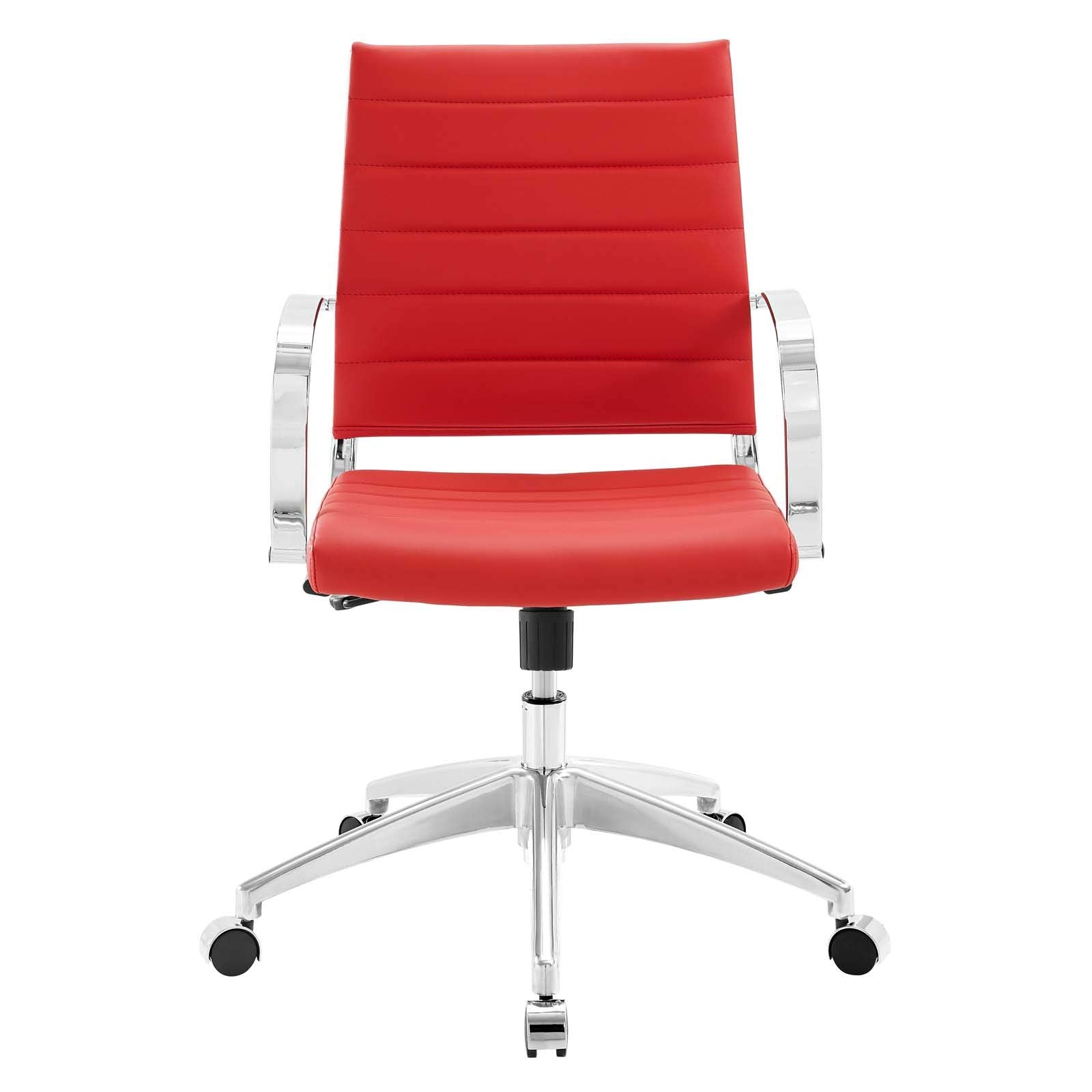 home office desk chairs | CasaFoyer Jive Mid Back Office Chair | Stylish & Functional | Faux Leather | Comfortable Seating | Adjustable Back | Chrome Base | Easy Mobility | casafoyer.myshopify.com