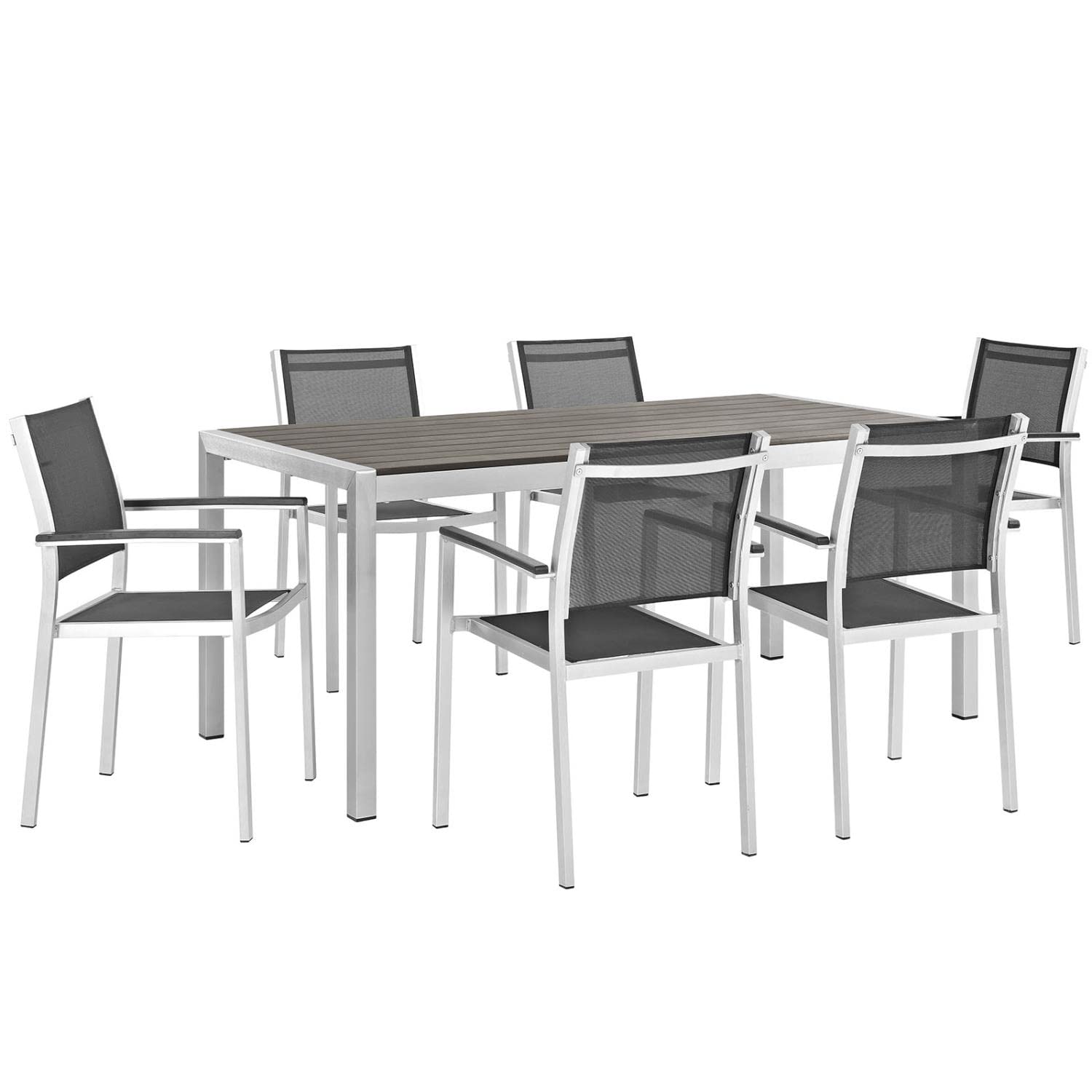 kitchen and dining room sets | CasaFoyer Shore Outdoor Patio Dining Furniture Set | Sturdy Aluminum Frame | Minimalist Design | 7 Piece Set | casafoyer.myshopify.com