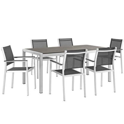 kitchen and dining room sets | CasaFoyer Shore Outdoor Patio Dining Furniture Set | Sturdy Aluminum Frame | Minimalist Design | 7 Piece Set | casafoyer.myshopify.com