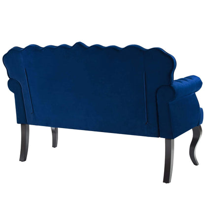 sofas | CasaFoyer Viola Chesterfield Style Loveseat Settee | Regal Opulence | Button Tufted | Performance Velvet | Navy | casafoyer.myshopify.com