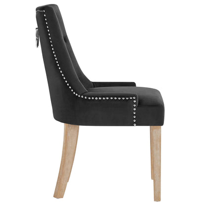 home office desk chairs | CasaFoyer Pose Performance Velvet Dining Chair Set | Modern Farmhouse Style | Tufted | Nailhead Trim | Stain-Resistant | Metal Ring Back | Natural Wood Legs | Set of 4 | casafoyer.myshopify.com